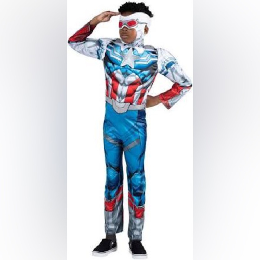 Jazware - Marvel Kids' Captain America Falcon Muscle Chest  Costume - sz S (4-7)